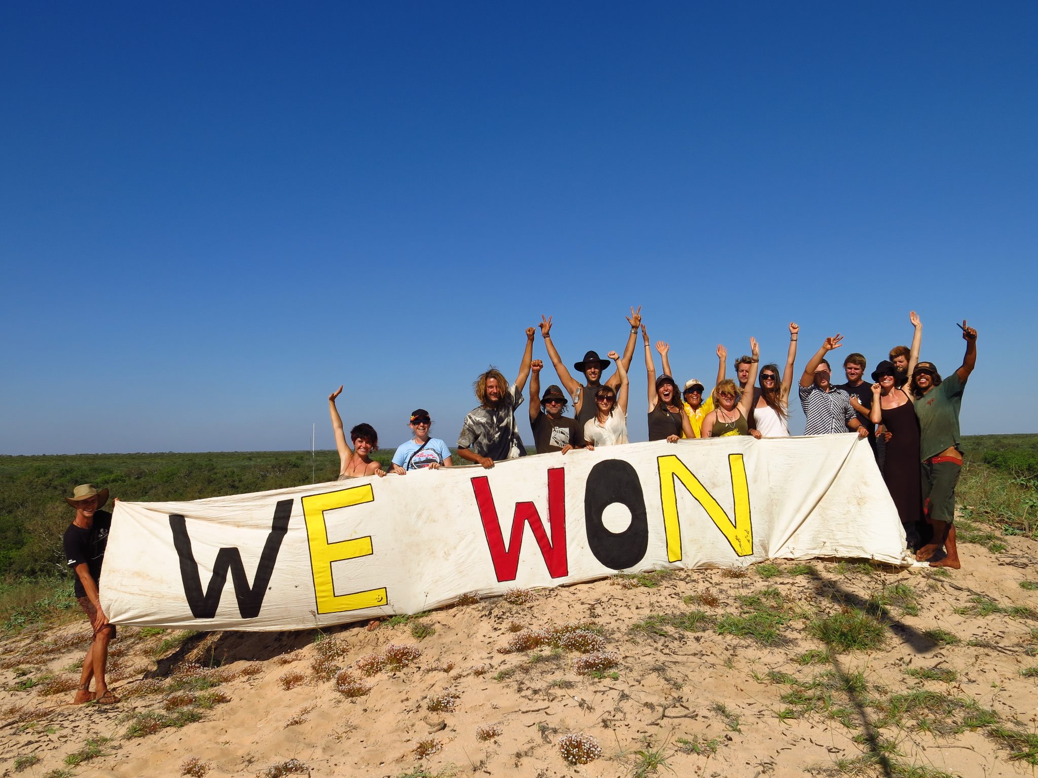 Walmadan camp, after successful win to stop gas refinery near Broome in the Kimberley