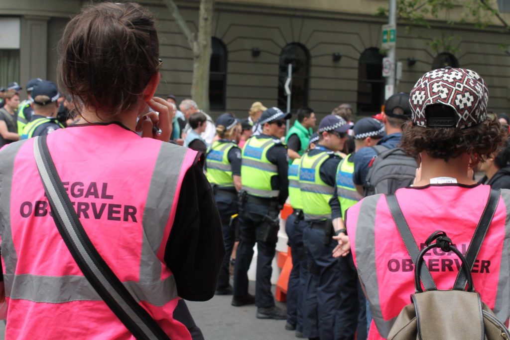 Legal Observers keep watch in Melbourne