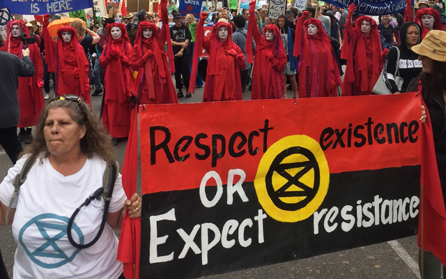 Nonviolence resources: image of an Extinction Rebellion action